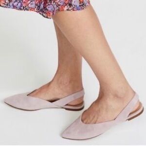Madewell The Ava Suede Antique Purple Suede Leather Lilac Flats Mules Slingback